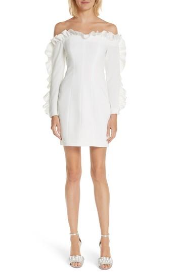 Women's Cinq A Sept Rosemarie Ruffle Off The Shoulder Dress - Ivory