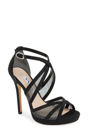 Women's Nina Fenna Strappy Platform Sandal .5 M - Black