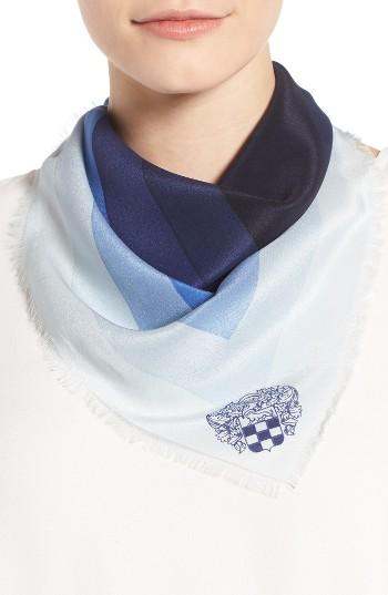 Women's Vince Camuto Optic Geo Silk Scarf, Size - Blue