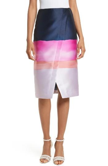 Women's Ted Baker London Foyie Marina Mosaic Asymmetrical Pencil Skirt - Blue