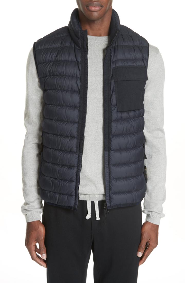 Men's Stone Island Down Vest - Blue