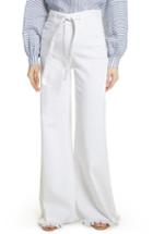 Women's Frame Le Palazzo Belted Raw Edge Jeans - White