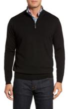 Men's Peter Millar Crown Soft Merino Blend Quarter Zip Sweater - Black