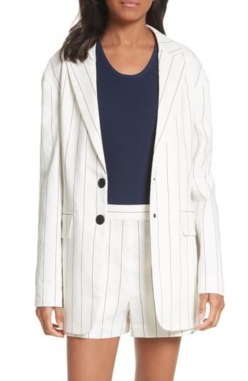 Women's Tibi Pinstripe Blazer - Ivory