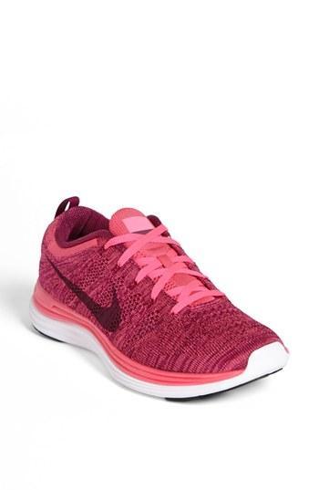 Nike 'flyknit Lunar1+' Running Shoe (women) Pink Flash/ Raspberry Red ...