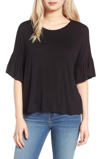 Women's Bp. Ruffle Tee, Size - Black