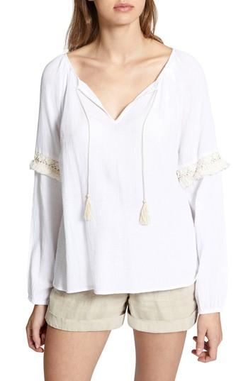 Women's Sanctuary Yucca Peasant Blouse, Size - White