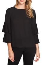 Women's 1.state Pleated Sleeve Blouse - Black