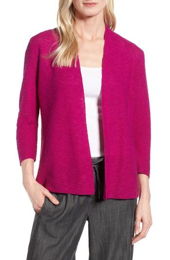 Women's Eileen Fisher Simple Organic Linen & Cotton Cardigan - Pink