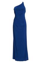 Women's Adrianna Papell One-shoulder Ruched Jersey Gown - Blue