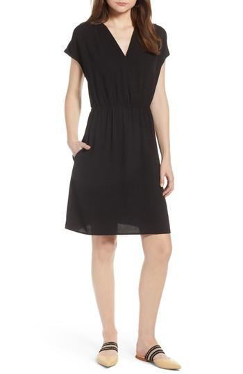 Women's Halogen Faux Wrap Dress - Black
