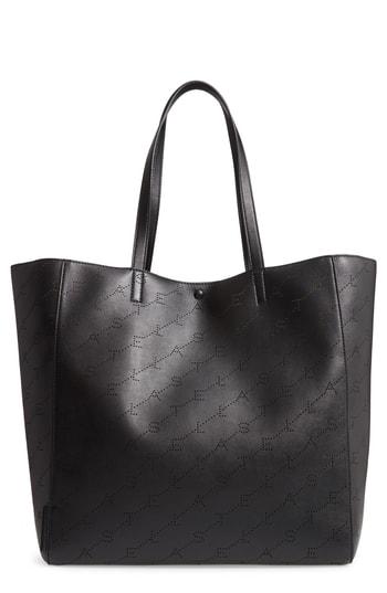 Stella Mccartney Medium Perforated Logo Faux Leather Tote -