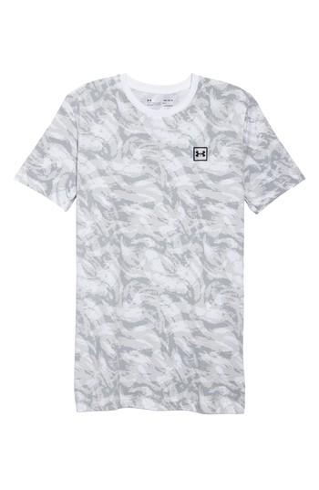 Men's Under Armour Sportstyle Print Charged Cotton Fitted T-shirt - White
