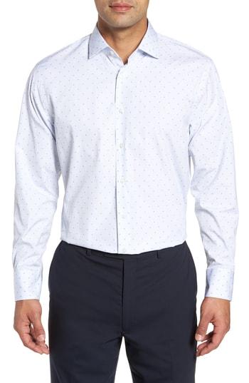 Men's John W. Nordstrom Traditional Fit Stripe Dress Shirt .5 - White