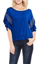 Women's Vince Camuto Smocked Ruffle Sleeve Top - Blue