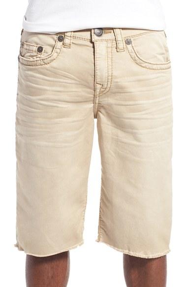Men's True Religion Brand Jeans 'geno' Cutoff Denim Shorts - Beige