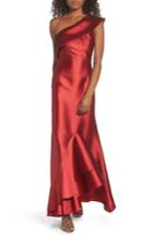Women's Sachin & Babi Noir Olive One-shoulder Gown - Red