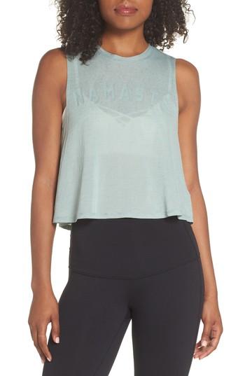 Women's Spiritual Gangster Namaste Crop Tank - Green