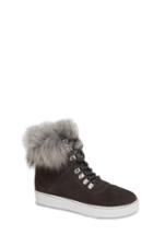 Women's Linea Paolo Gigi Faux Fur Sneaker .5 M - Grey
