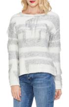 Women's Vince Camuto Boat Neck Fringe Sweater - Grey