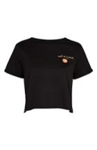 Women's Topshop Peachy Motif T-shirt Us (fits Like 0) - Black