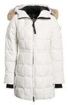 Women's Canada Goose Beechwood Down Parka With Genuine Coyote Fur Trim (14-16) - White