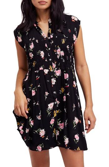 Women's Free People Greatest Day Smocked Minidress - Black
