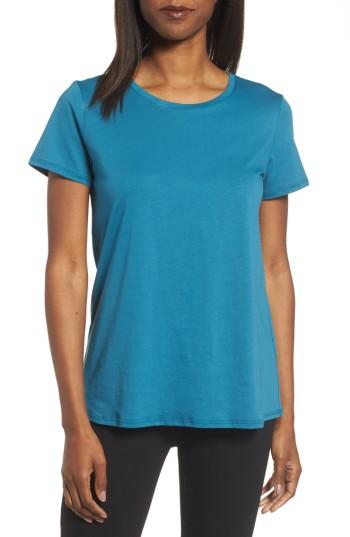 Women's Eileen Fisher Organic Cotton Crewneck Tee - Blue/green