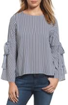 Women's Velvet By Graham & Spencer Stripe Tie Bell Sleeve Blouse