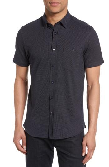 Men's Ted Baker London Shaxxb Extra Trim Fit Print Knit Sport Shirt