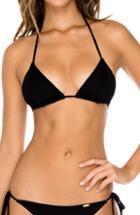 Women's Luli Fama Triangle Bikini Top - Black