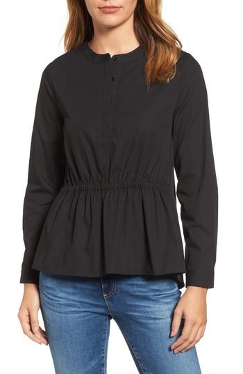 Women's Halogen Cinched Front Peplum Top, Size - Black