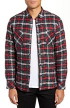 Men's Good Man Brand Slim Fit Cotton Plaid Shirt Jacket - Grey