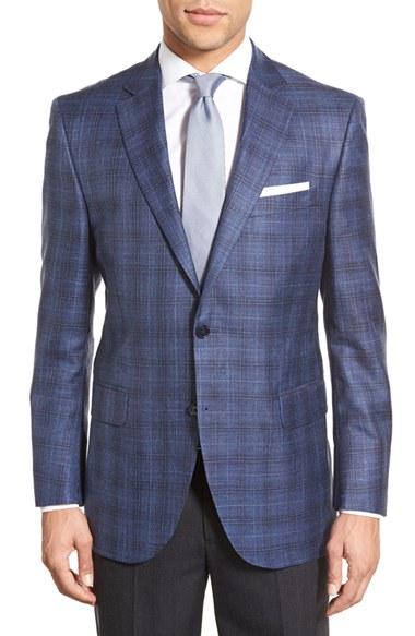 Men's Peter Millar Classic Fit Plaid Wool Blend Sport Coat