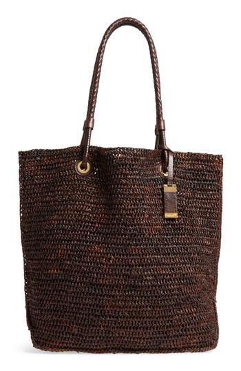 Michael Kors Skorpios Woven Raffia Tote - Brown