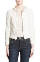 Women's Rebecca Taylor Fringe Tweed Jacket - Ivory