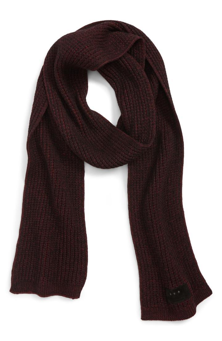 Men's John Varvatos Star Usa Plated Thermal Knit Merino Wool Scarf, Size - Red