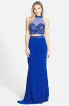 Women's Faviana Embellished Two-piece Jersey Gown