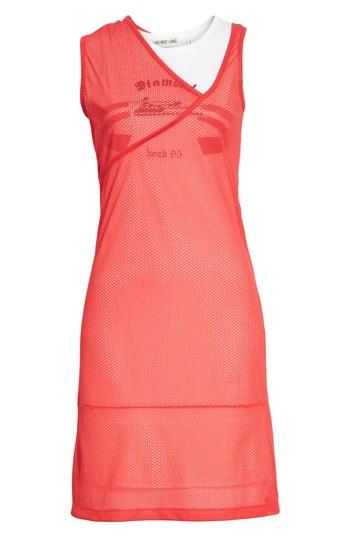 Women's Helmut Lang Re-edition Mesh Layer Dress - Red