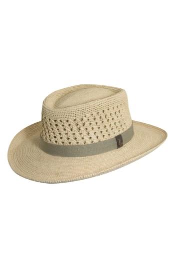Men's Scala Raffia Gambler Hat - White