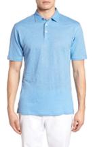 Men's Peter Millar Summertime Linen Polo, Size - Blue