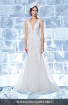 Women's Ines By Ines Di Santo Crystal Embellished V-neck Mermaid Gown, Size In Store Only - Ivory