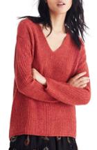 Women's Madewell Woodside Pullover Sweater, Size - Red