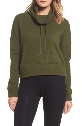 Women's Ugg Funnel Neck Crop Merino Wool Sweatshirt - Green