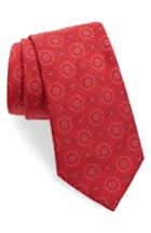Men's Emporio Armani Geometric Silk Tie, Size - Red