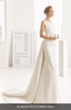 Women's Rosa Clara Couture Navas Embellished Pique Column Gown With Train, Size In Store Only - Beige