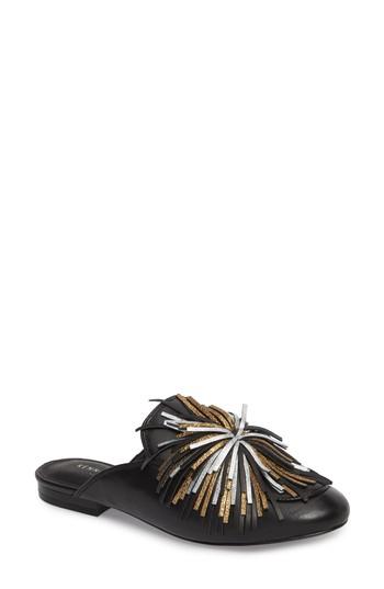 Women's Kenneth Cole New York Wallice Firework Fringe Loafer Mule .5 M - Black