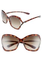 Women's Tom Ford Astrid 61mm Geometric Sunglasses - Havana/ Rose Gold/ Roviex