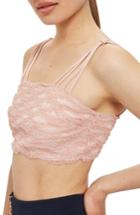 Women's Topshop Ruffle Tulle Bralette Us (fits Like 0) - Pink
