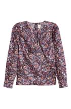 Women's La Vie Rebecca Taylor Keyhole Neck Cotton Floral Blouse - Blue
